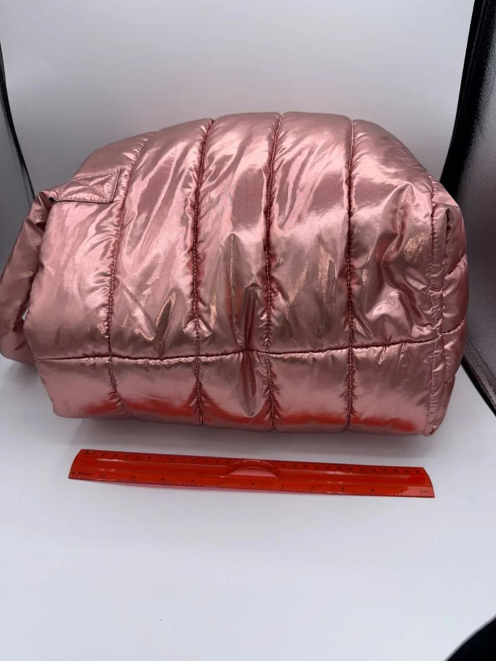 Justice Live Justice Rose Gold Metallic Puffer Tote Bag